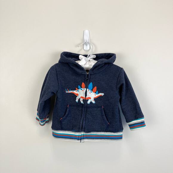 Hatley Strolling Stegosaurus Baby Hoodie Blue 9-12 Months - Picture 1 of 4